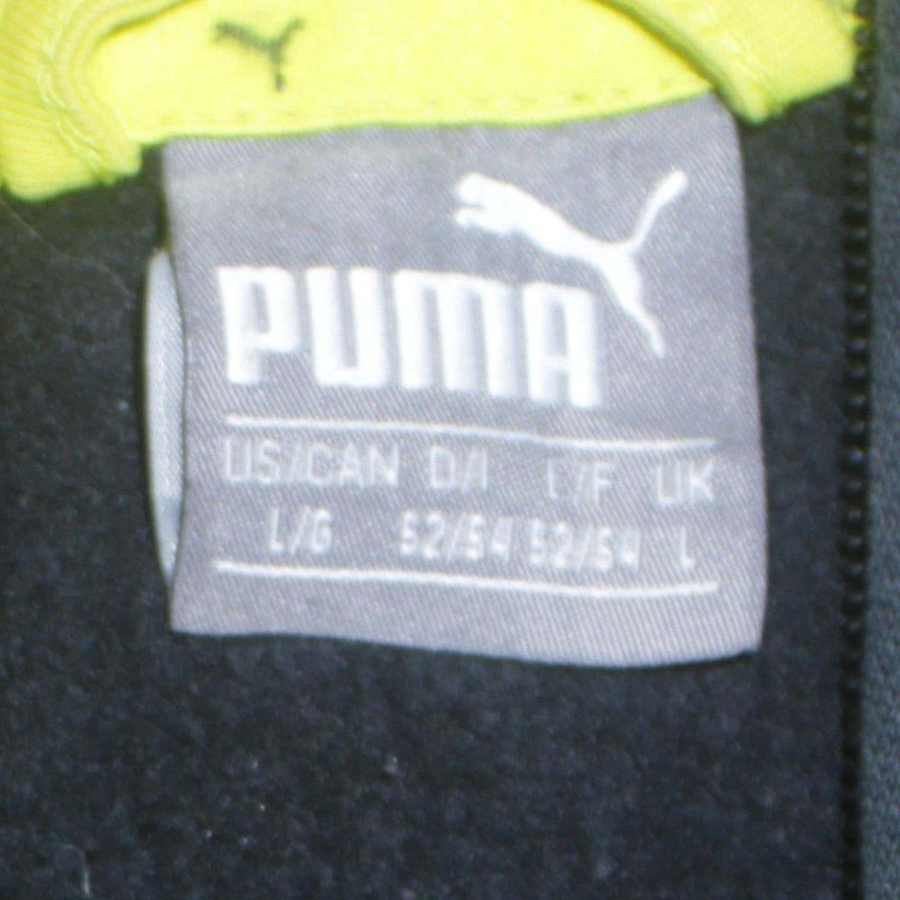 Puma Men's Black Full Zip Hoodie L Graphic Logo Sportswear