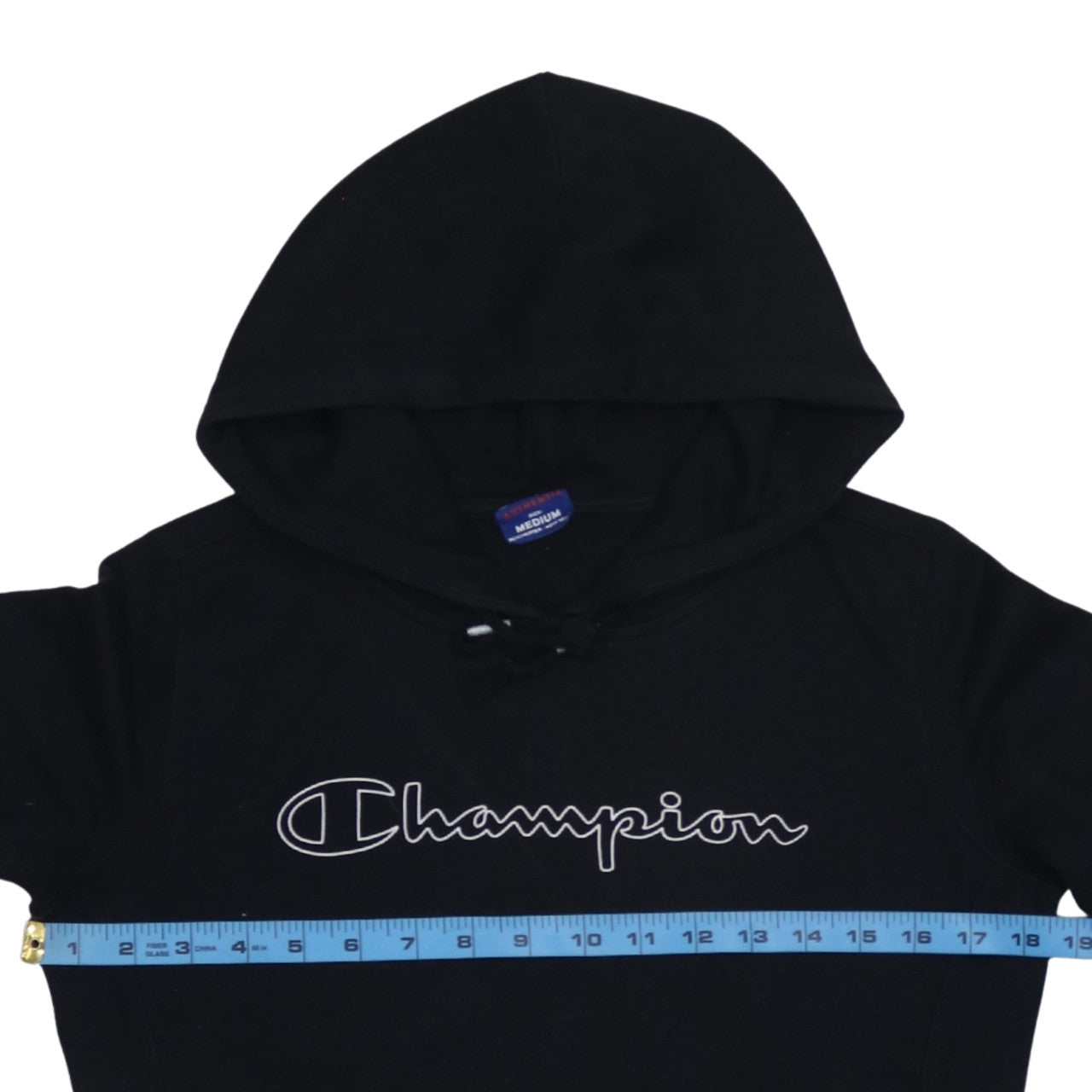 Champion Men's Black Medium Pullover Hoodie with Logo