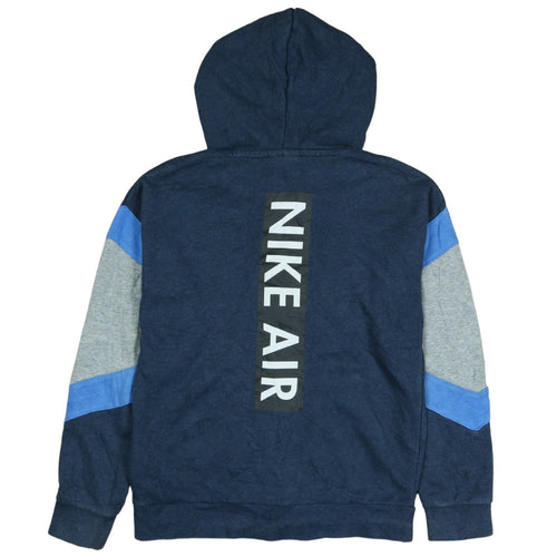 Nike Boys Blue Full Zip Hoodie Size 12-13 Years Logo Print Hooded Sweatshirt