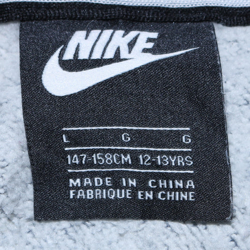 Nike Boys Blue Full Zip Hoodie Size 12-13 Years Logo Print Hooded Sweatshirt