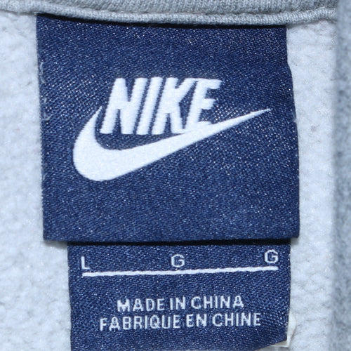 Nike Men's Grey Pullover Hoodie L Regular Fit Sports Fleece