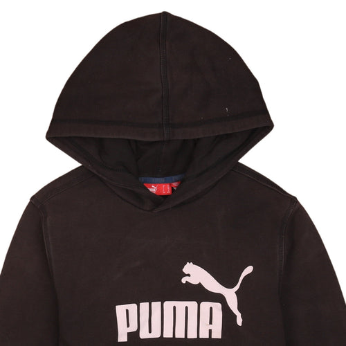 Puma Womens Black Pullover Hoodie Size 14 Logo Casual Sweatshirt