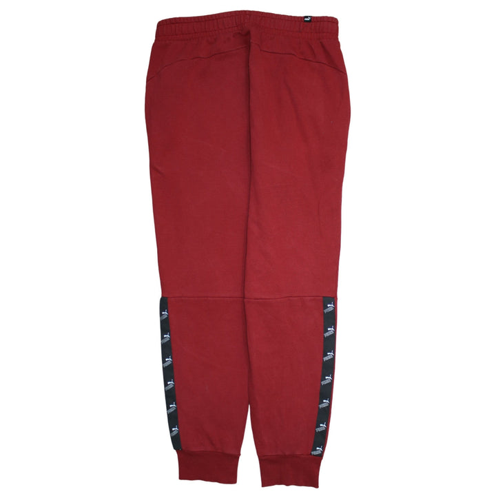 Puma Mens Red Jogger Sweatpants L Regular Fit Fleece Activewear Trousers