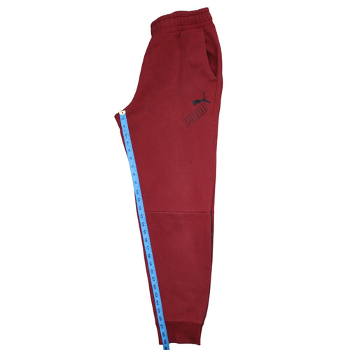 Puma Mens Red Jogger Sweatpants L Regular Fit Fleece Activewear Trousers