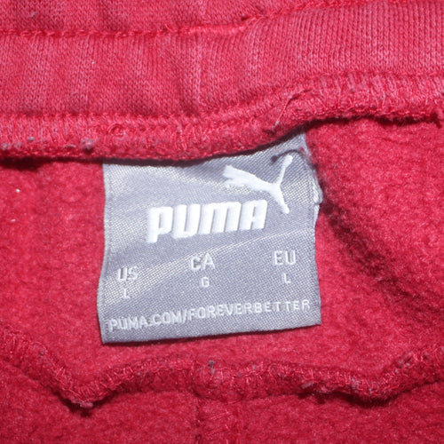Puma Mens Red Jogger Sweatpants L Regular Fit Fleece Activewear Trousers