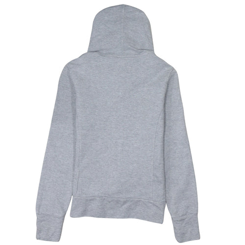 Adidas Women Grey Full Zip Hoodie Size 12 Essentials Cotton