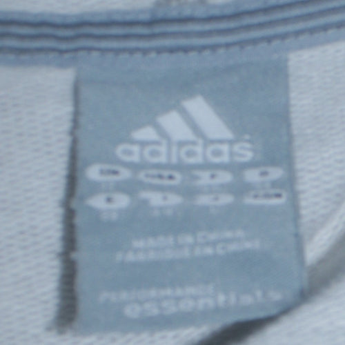Adidas Women Grey Full Zip Hoodie Size 12 Essentials Cotton