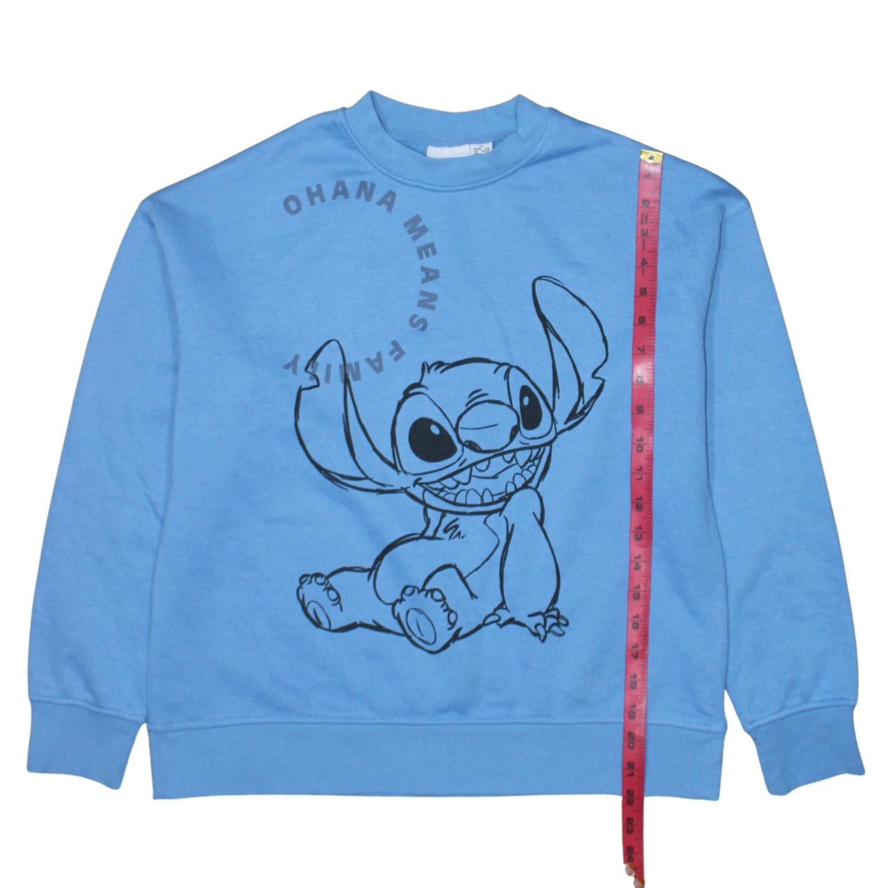 Disney Women Blue Stitch Crew Neck Pullover Sweatshirt XS