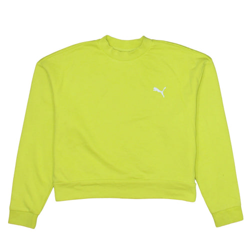 Puma Womens Yellow Crew Neck Pullover Sweatshirt XS