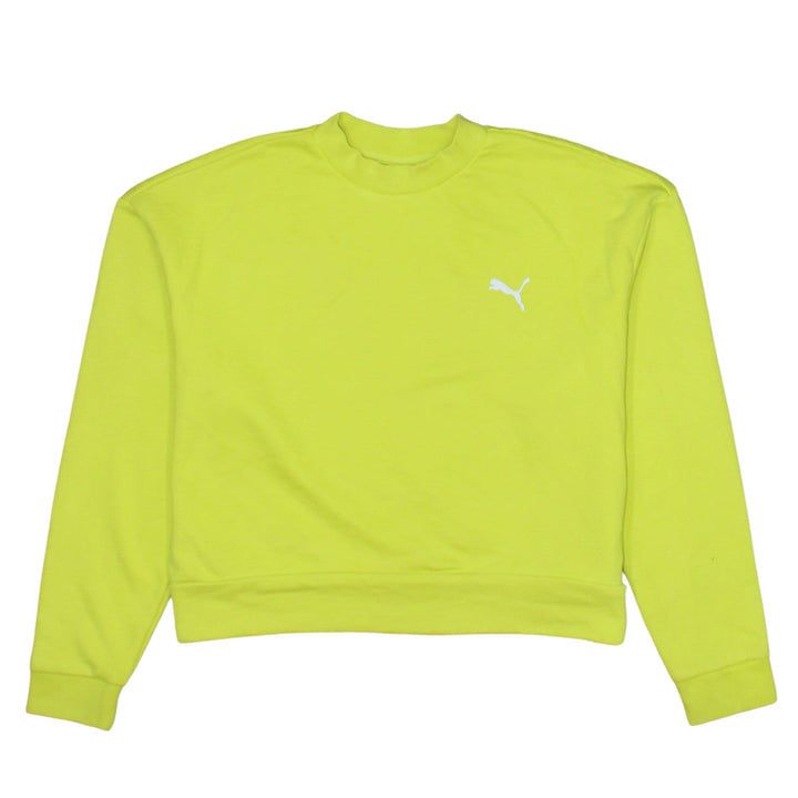 Puma Womens Yellow Crew Neck Pullover Sweatshirt XS