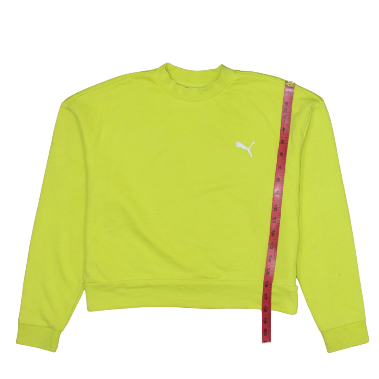Puma Womens Yellow Crew Neck Pullover Sweatshirt XS
