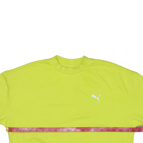 Puma Womens Yellow Crew Neck Pullover Sweatshirt XS
