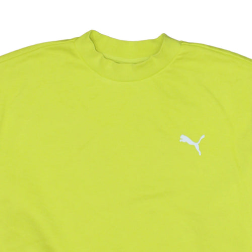 Puma Womens Yellow Crew Neck Pullover Sweatshirt XS