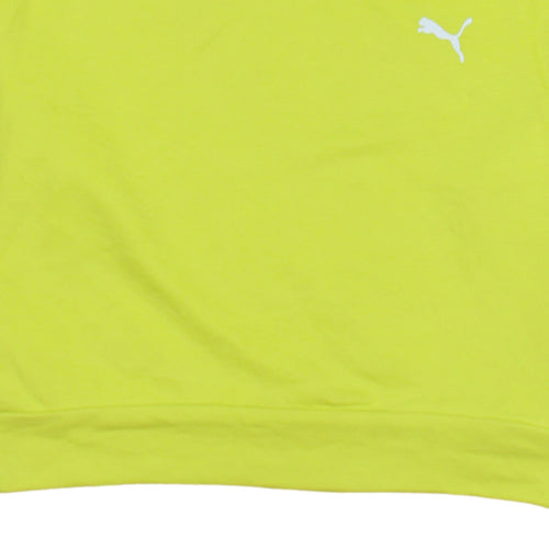 Puma Womens Yellow Crew Neck Pullover Sweatshirt XS