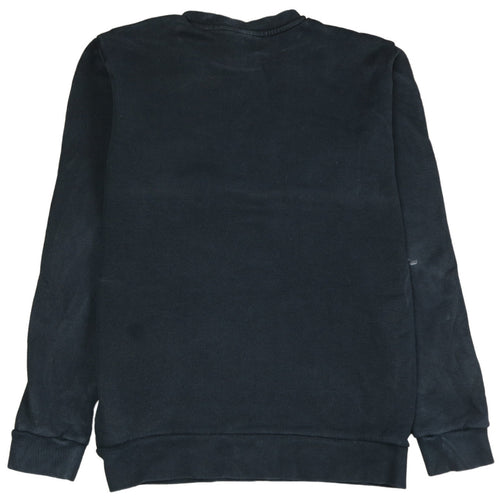Adidas Mens Black Small Crew Neck Pullover Sweatshirt Logo Sportswear
