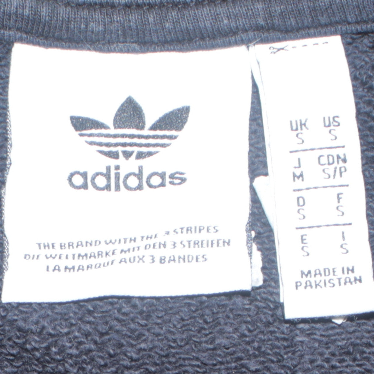 Adidas Mens Black Small Crew Neck Pullover Sweatshirt Logo Sportswear