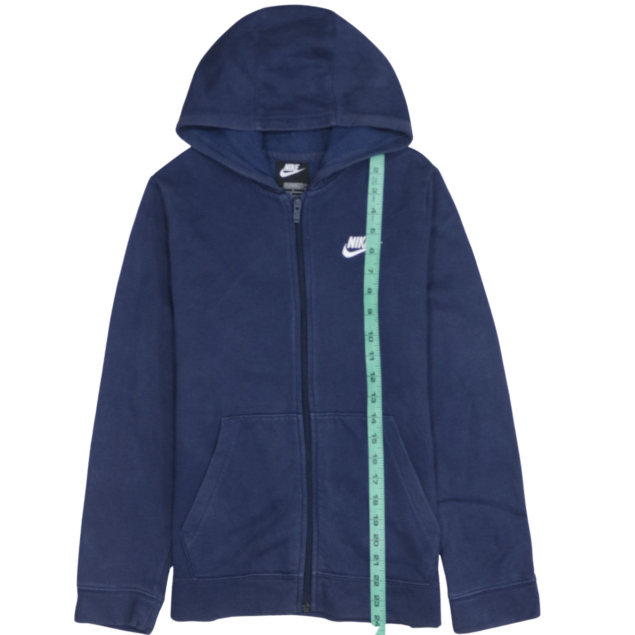 Nike Boys Blue Full Zip Hoodie L 147-158cm Logo Lightweight Casual