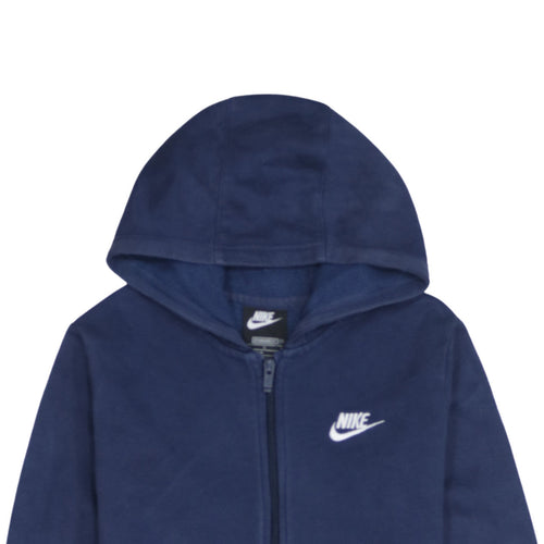 Nike Boys Blue Full Zip Hoodie L 147-158cm Logo Lightweight Casual