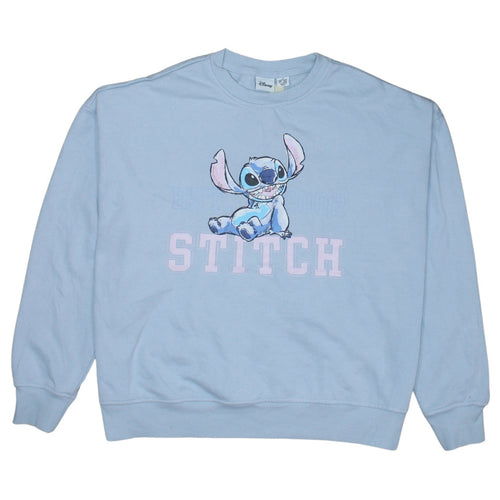 Disney Primark Women Blue Stitch Sweatshirt M Graphic Pullover