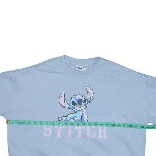 Disney Primark Women Blue Stitch Sweatshirt M Graphic Pullover