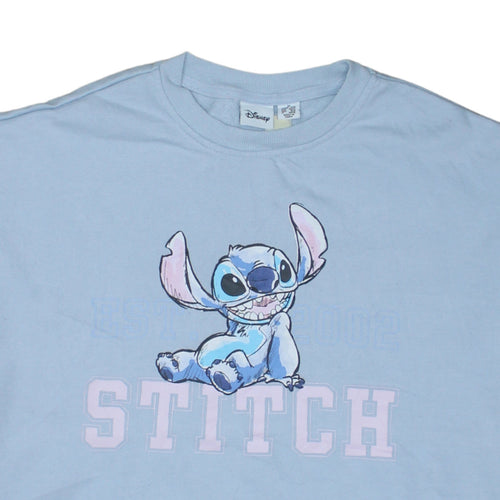 Disney Primark Women Blue Stitch Sweatshirt M Graphic Pullover