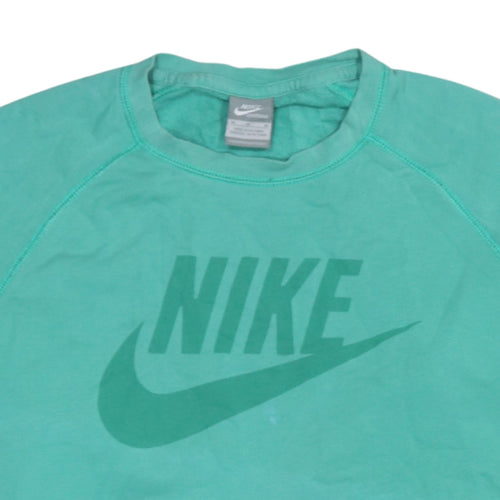 Nike Men’s Green Crew Neck Logo Sweatshirt M Regular Fit