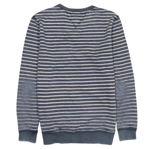 Hilfiger Denim Men's Blue Striped Crew Neck Pullover Sweatshirt M