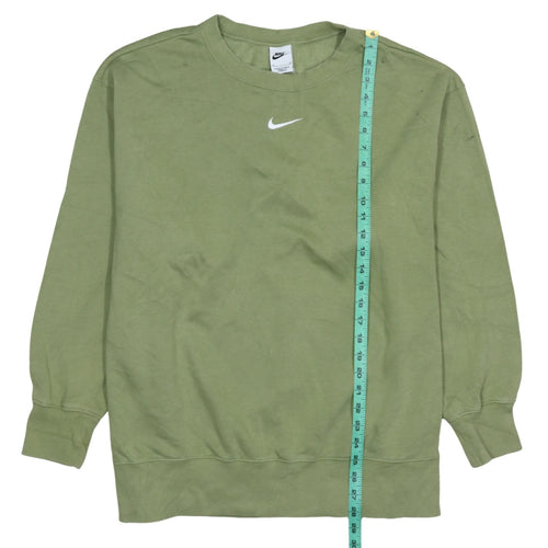 Nike Women Green 1X Crew Neck Pullover Sweatshirt Cotton Blend