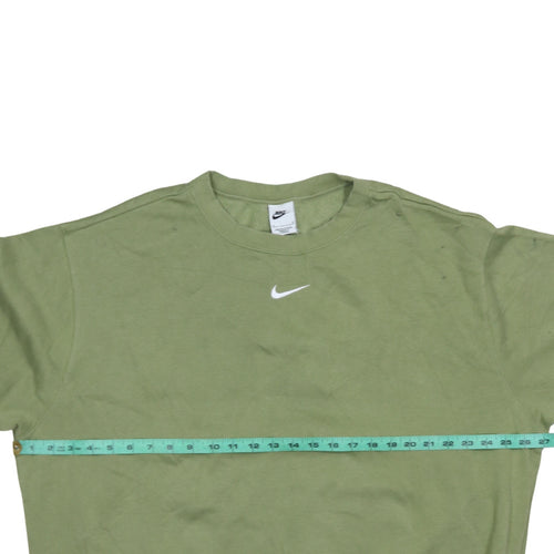 Nike Women Green 1X Crew Neck Pullover Sweatshirt Cotton Blend