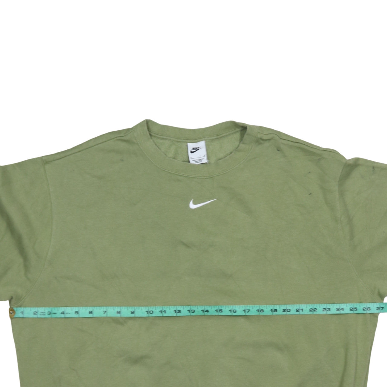 Nike Women Green 1X Crew Neck Pullover Sweatshirt Cotton Blend