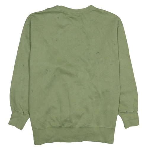 Nike Women Green 1X Crew Neck Pullover Sweatshirt Cotton Blend