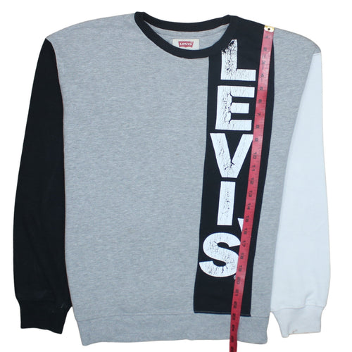 Levi's Boys Grey Colourblock Sweatshirt 16 Years Crew Neck Logo Print