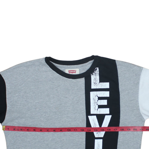 Levi's Boys Grey Colourblock Sweatshirt 16 Years Crew Neck Logo Print