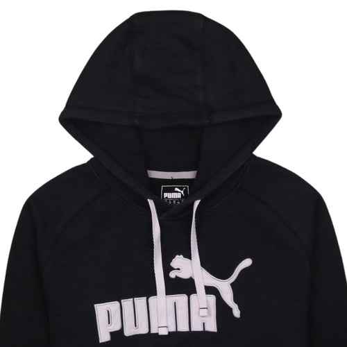 Puma Women's Black Size 12 Pullover Hoodie with Logo