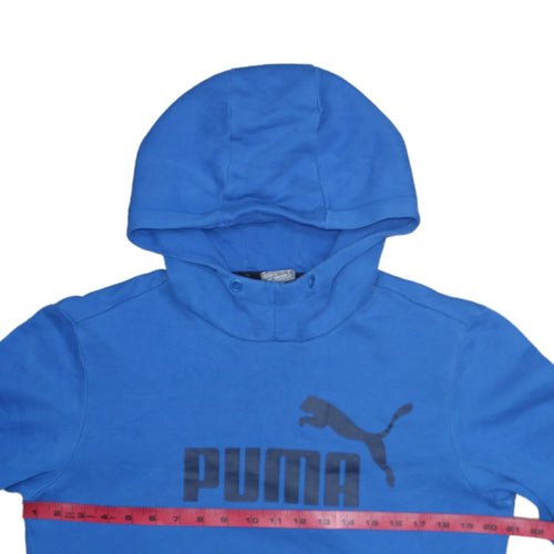 Puma Men's Blue Hooded Pullover Sweatshirt S Regular Fit