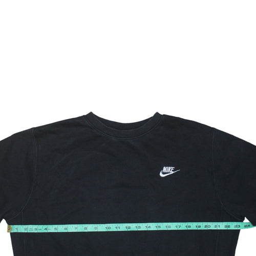 Nike Men Black Crew Neck Cotton Fleece Pullover Sweatshirt M