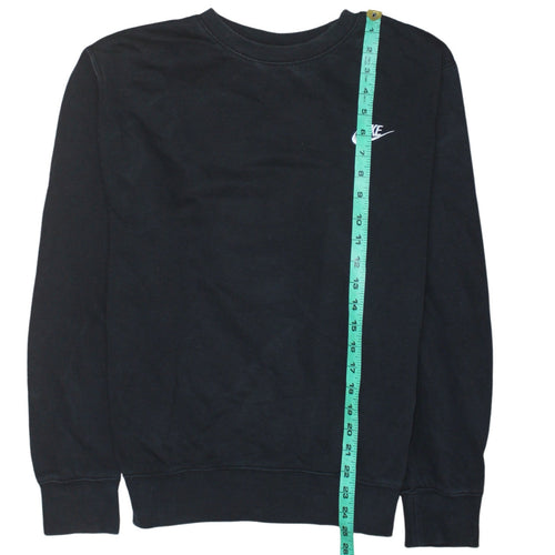 Nike Men Black Crew Neck Cotton Fleece Pullover Sweatshirt M