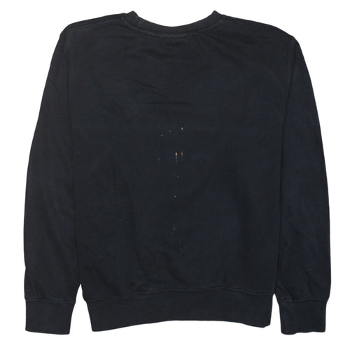 Nike Men Black Crew Neck Cotton Fleece Pullover Sweatshirt M