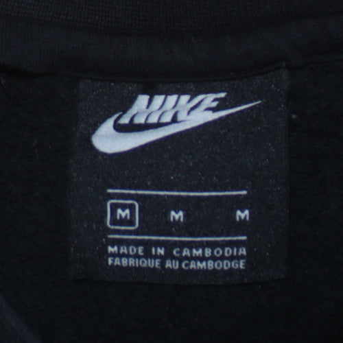 Nike Men Black Crew Neck Cotton Fleece Pullover Sweatshirt M