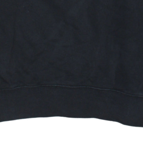 Nike Men Black Crew Neck Cotton Fleece Pullover Sweatshirt M