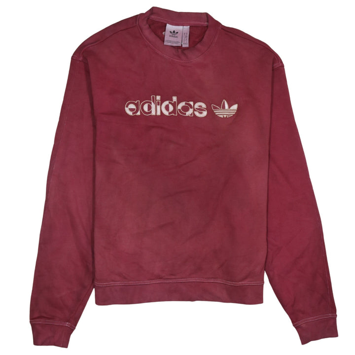 Adidas Mens Red Medium Sweatshirt Crew Neck Pullover Logo Sportswear