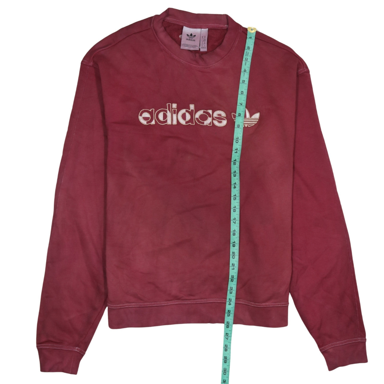 Adidas Mens Red Medium Sweatshirt Crew Neck Pullover Logo Sportswear