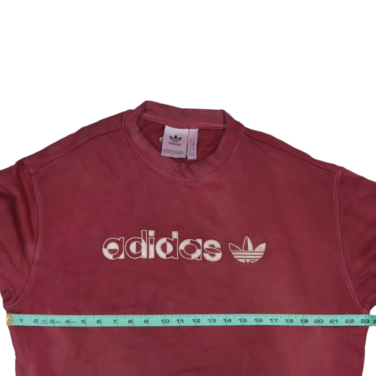 Adidas Mens Red Medium Sweatshirt Crew Neck Pullover Logo Sportswear