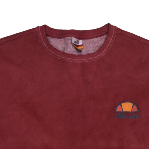 Ellesse Men's Red Crew Neck Pullover Sweatshirt M