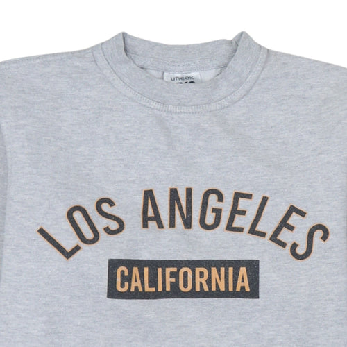 Uneek Mens Grey Los Angeles California Pullover Sweatshirt M