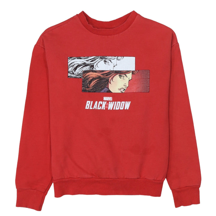 Primark Marvel Black Widow Red Sweatshirt Women 2XS Crew Neck Pullover