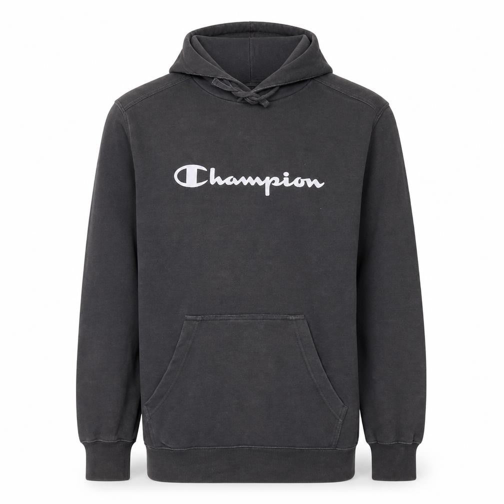 Champion Men's Grey Pullover Hoodie L Logo Sportswear Sweatshirt