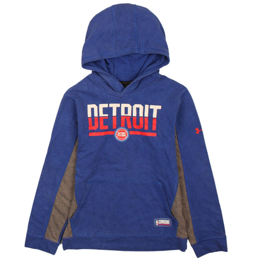 Under Armour Boys Blue Detroit Pistons Pullover Hoodie YXL NBA Combine