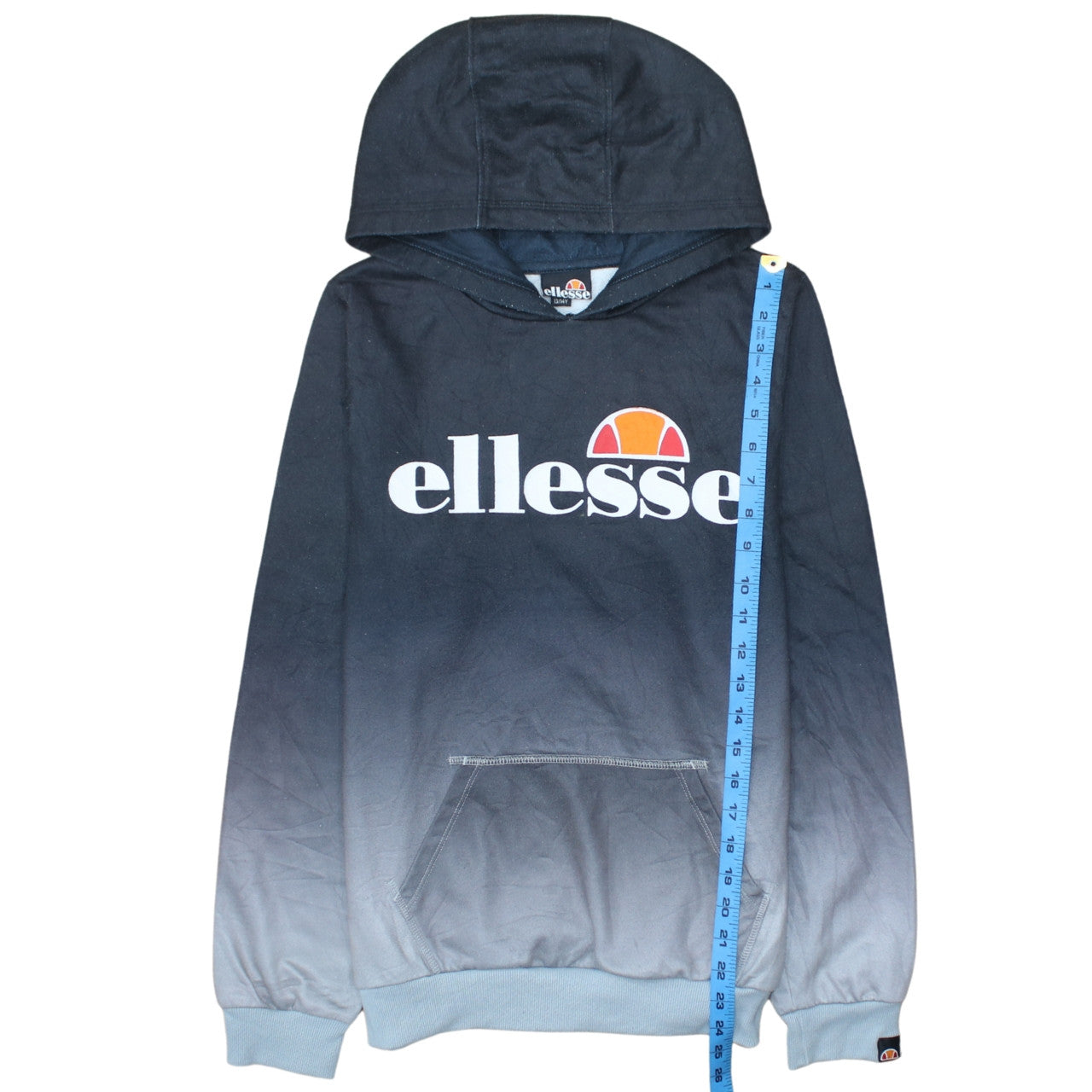 Ellesse Boys Blue Pullover Hoodie 13-14 Years Logo Graphic Cotton Blend