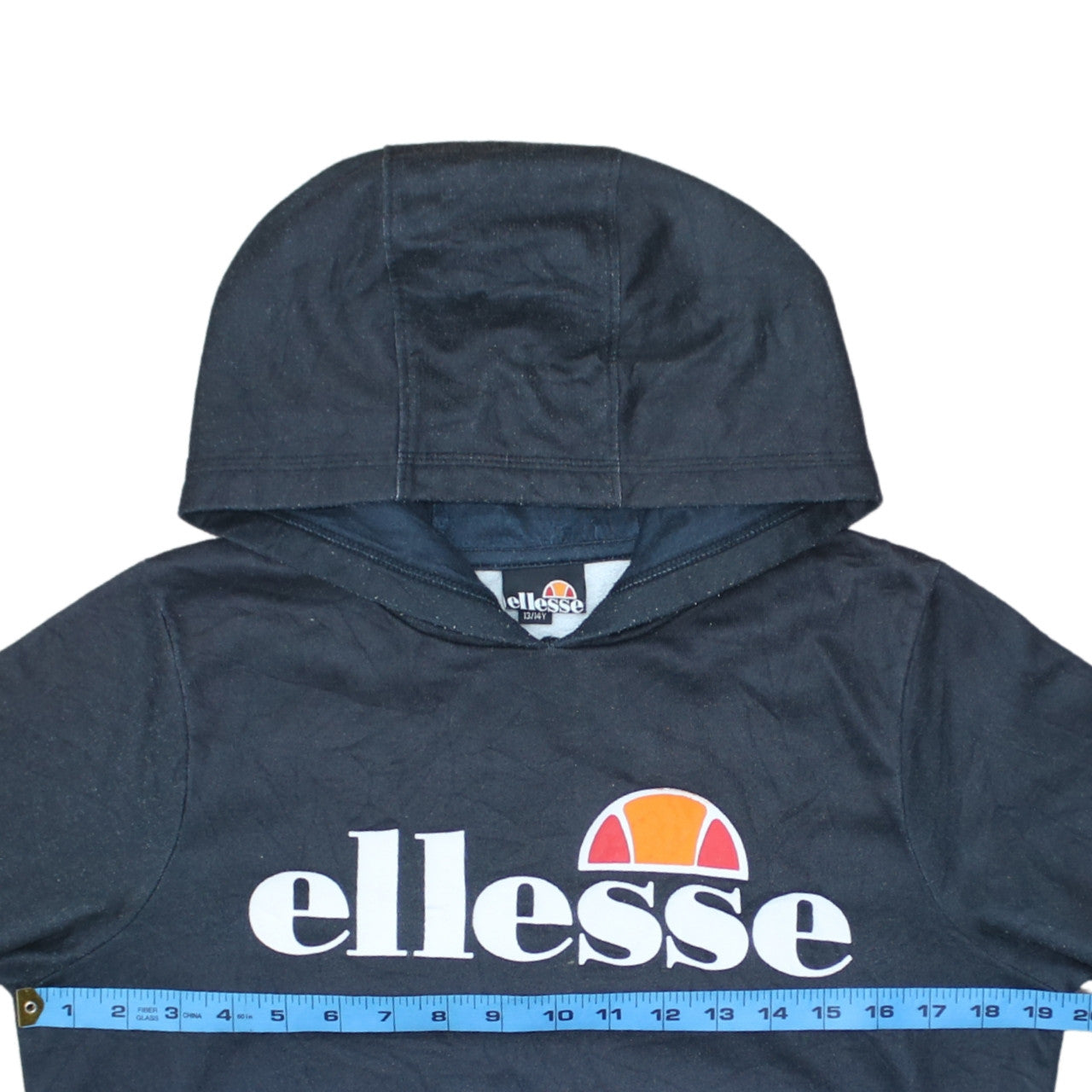 Ellesse Boys Blue Pullover Hoodie 13-14 Years Logo Graphic Cotton Blend